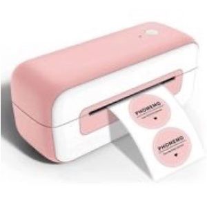 Compact Pink and White Label Printer
